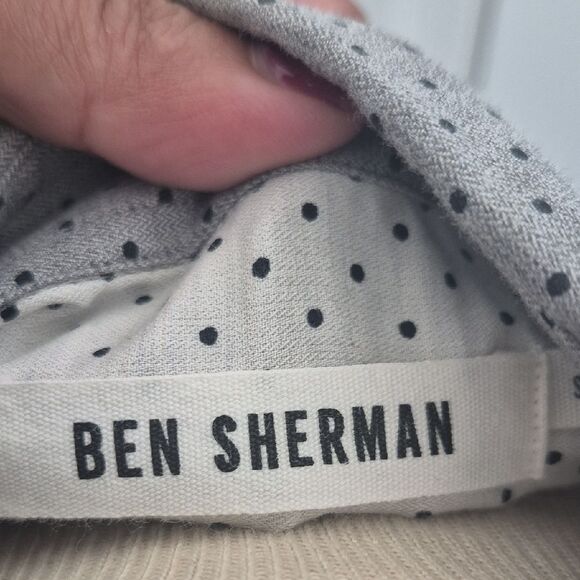 Ben Sherman Soho Slim Fit Charcoal Polka Dot Button Down Shirt - Picture 2 of 16